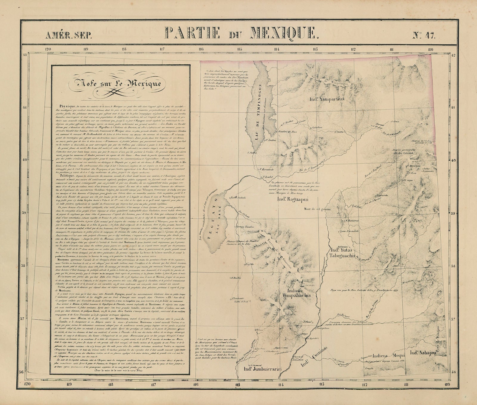 Amér. Sep. Partie de Mexique #47. Utah. Great Salt Lake. VANDERMAELEN 1827 map